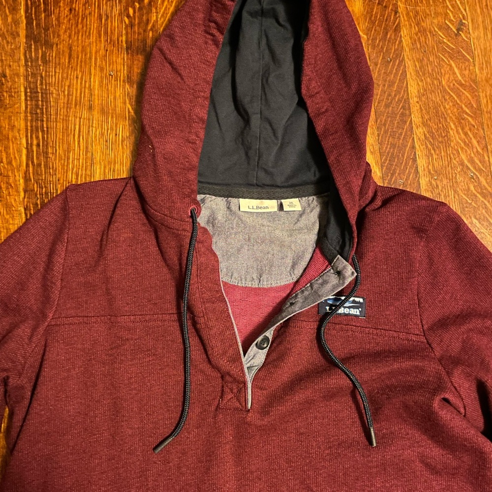 LL Bean Rugby Style Hoodie - Picture 2 of 4